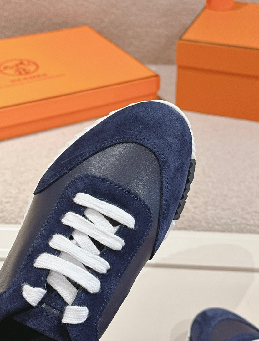 Navy Blue H Sneakers