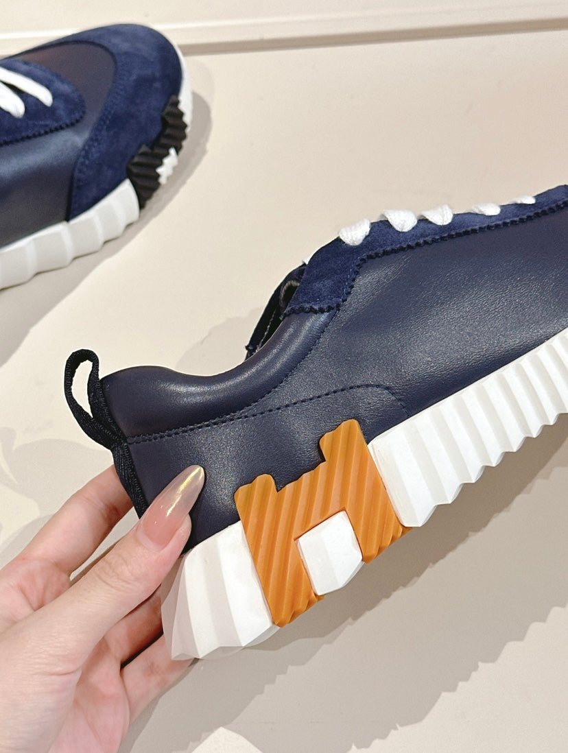 Navy Blue H Sneakers