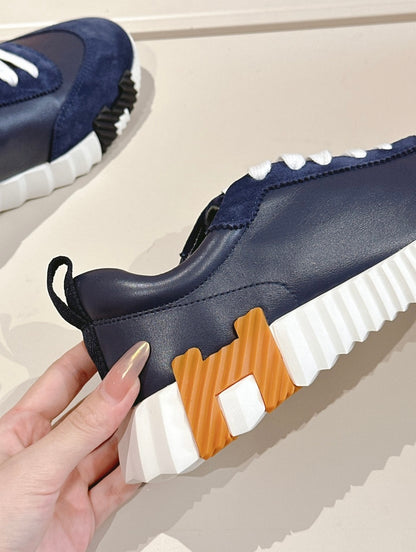 Navy Blue H Sneakers