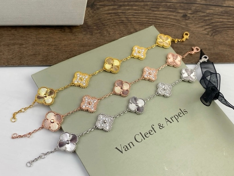 Diamond-Accent Clover Bracelet