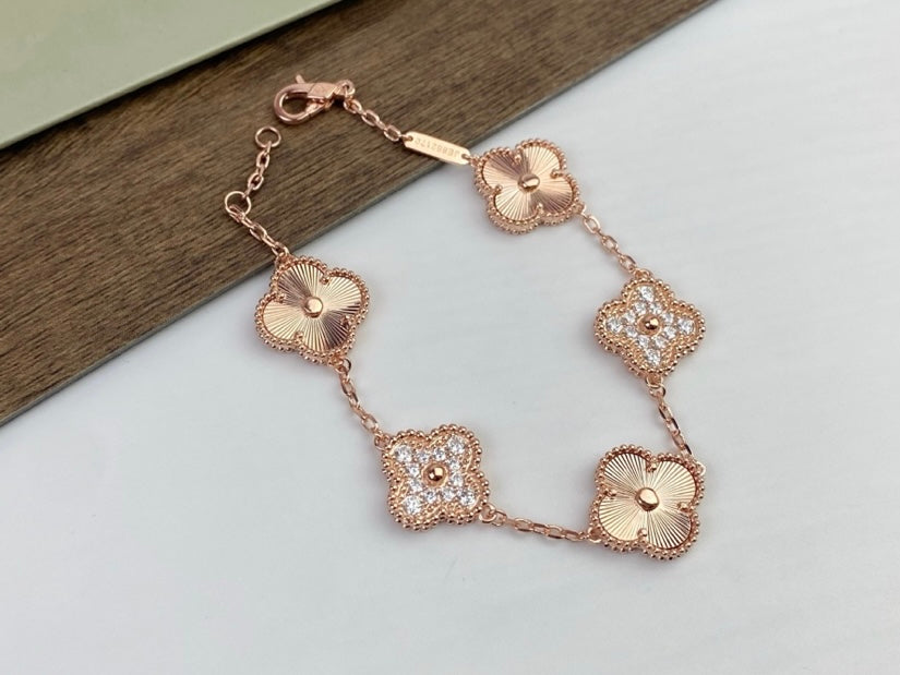 Diamond-Accent Clover Bracelet