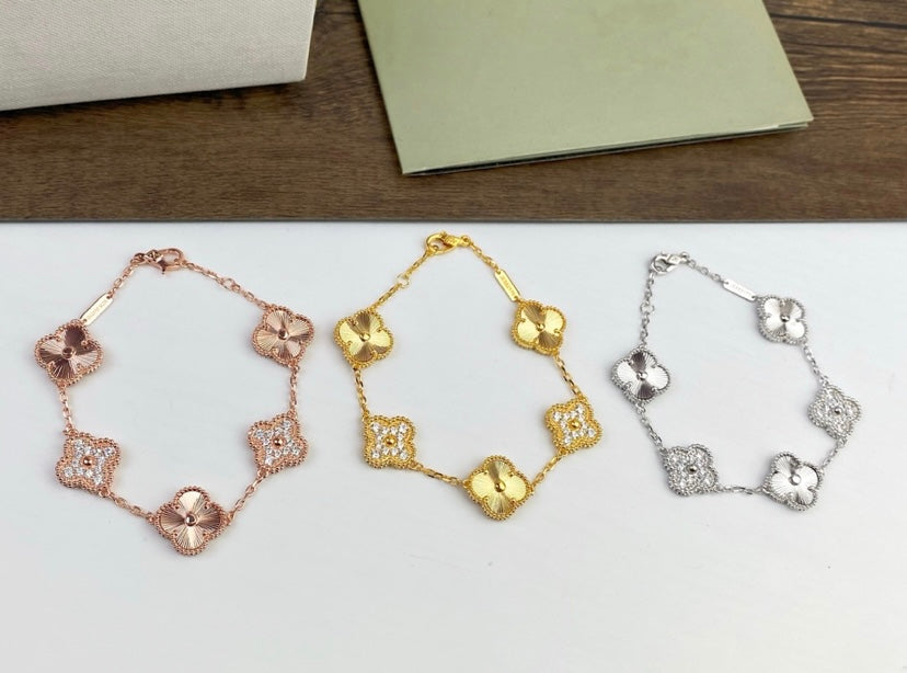 Diamond-Accent Clover Bracelet