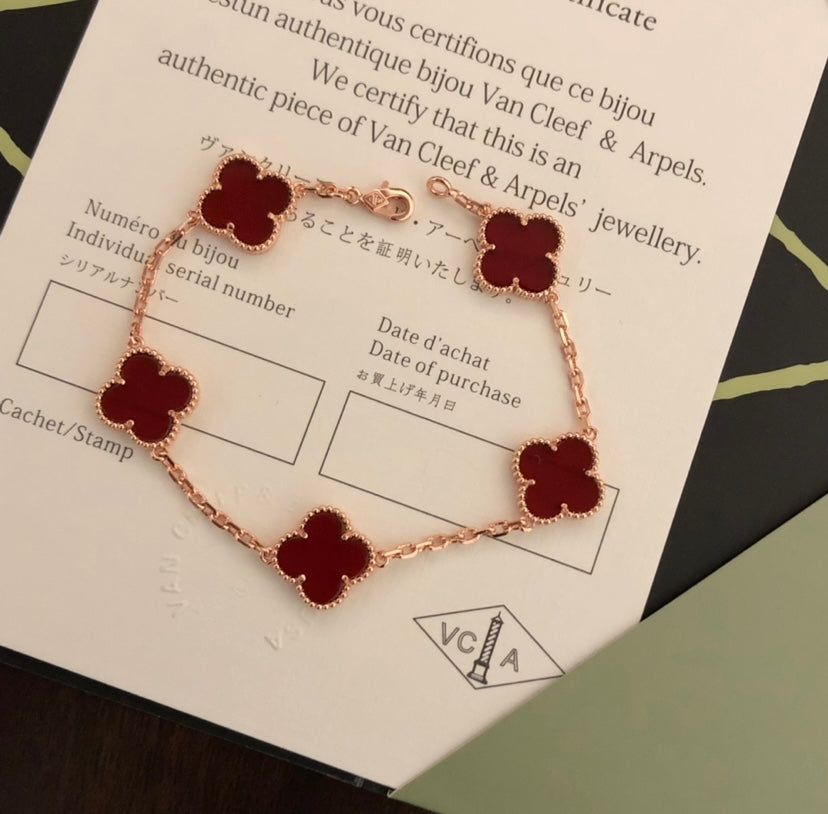 Five Clover Bracelet in Rose Gold